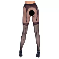 Cottelli Legwear - Black Thigh-High Open Tights (S-L)