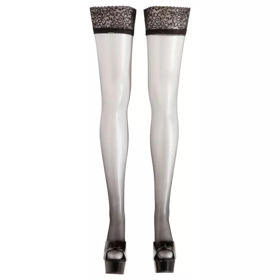 Cottelli - Satin Thigh Highs (Black)  - 3/M-L