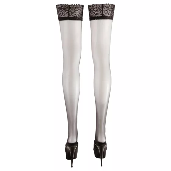 Cottelli - Satin Thigh Highs (Black)  - 4/L