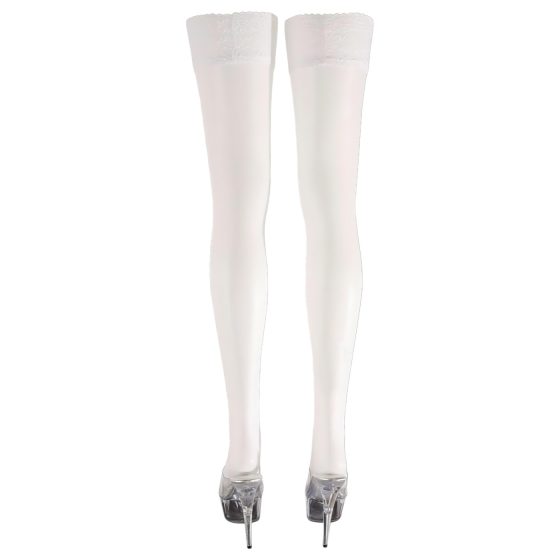 Cottelli - Satin Thigh-Highs (White)