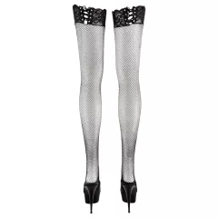 Cottelli - Fishnet Stockings - With Lace-Up Lace Trim