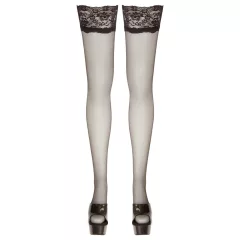 Cottelli - Thigh-High Stockings with 11cm Lace Trim (Black)
