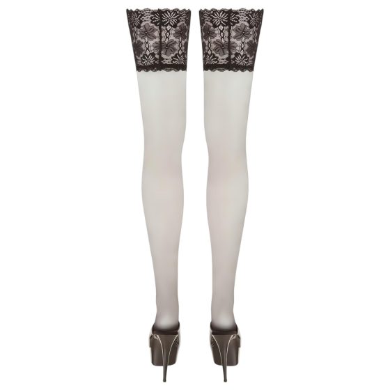 Cottelli - Black Thigh-Highs with 15cm Lace Trim