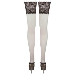   Cottelli Plus Size - Thigh High Stockings with 15cm Lace Trim (Black)