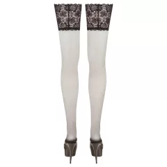   Cottelli Plus Size - Thigh High Stockings with 15cm Lace Trim (Black)
