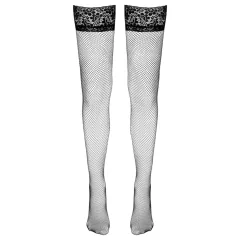 Cottelli - Black Fishnet Thigh-Highs with Wide Lace Trim