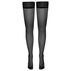 Cottelli - Black Polka Dot Thigh-High Stockings