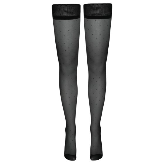 Cottelli - Black Polka Dot Thigh-High Stockings