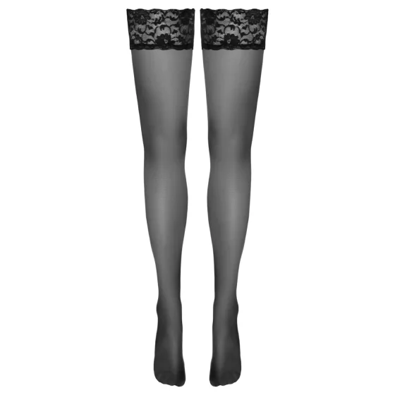 Cottelli - lace-top hold-up stockings (black) - 5
