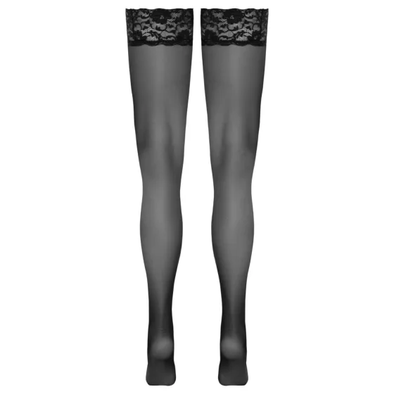 Cottelli - lace-top hold-up stockings (black) - 5