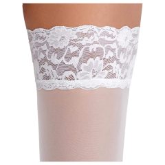 Cottelli - Lacy Floral Thigh-Highs (White)