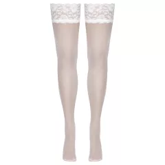 Cottelli - Lacy Floral Thigh-Highs (White)
