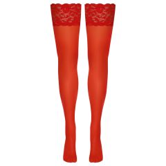Cottelli - Lace Floral Thigh-Highs (Red)