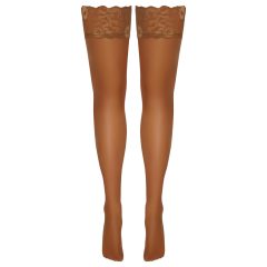 Cottelli - Lace & Floral Thigh-High Stockings (Nude)