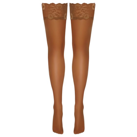 Cottelli - Lace & Floral Thigh-High Stockings (Nude)