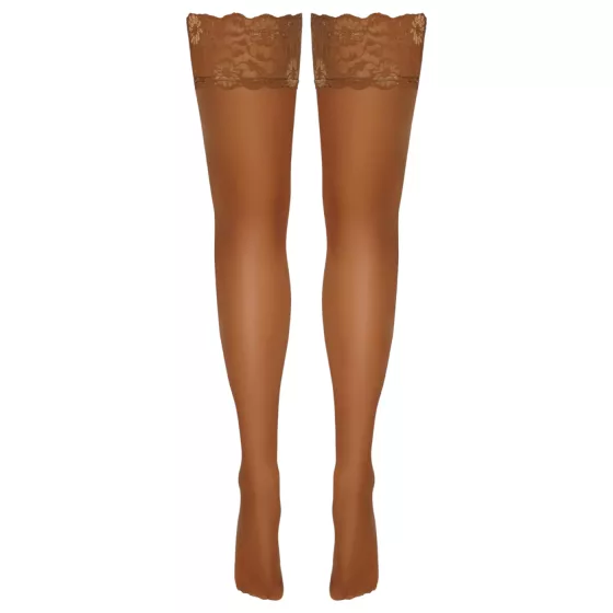 Cottelli - Lace & Floral Thigh-High Stockings (Nude)