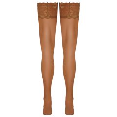 Cottelli - Lace & Floral Thigh-High Stockings (Nude)