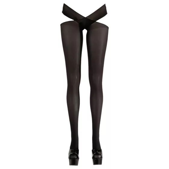 Cottelli - Black Criss-Cross Stockings