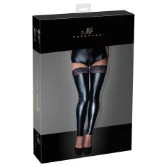 Noir - Lacy Shiny Thigh-High Stockings (Black)