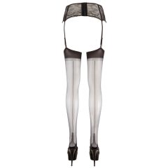   Cottelli - Back striped tights with high heel stitching (black)
