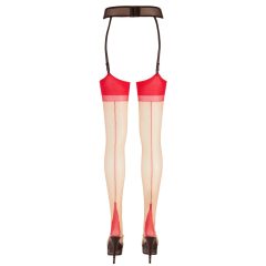   / Cottelli - Back striped tights with high heel stitching (natural red)