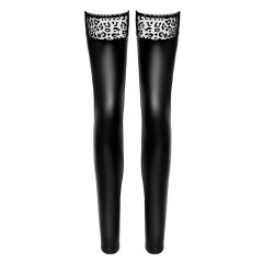 Noir - leopard print glossy thigh fix (black)