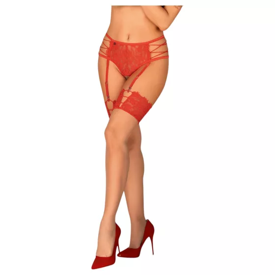 Obsessive - Lace Stockings (Red-Natural)