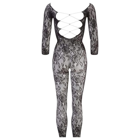 NO:XQSE - Floral Catsuit - Black (S-L)
