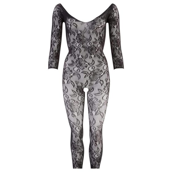 NO:XQSE - Floral Catsuit - Black (S-L)