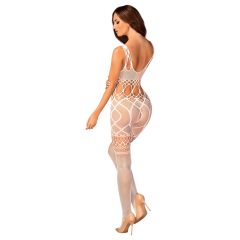 Obsessive G330 - sheer, patterned bodystocking (white)