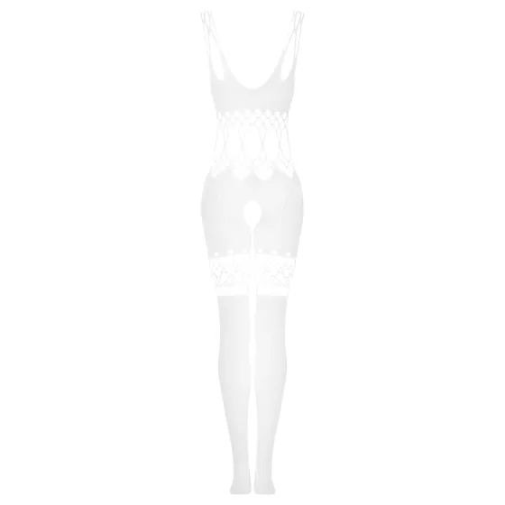 Obsessive G330 - Sheer Patterned Jumpsuit (White)