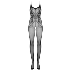 Obsessive G335 - Sheer Open-Net Bodysuit (Black) - S-L