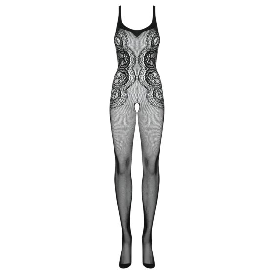 Obsessive G335 - Sheer Open-Net Bodysuit (Black) - S-L