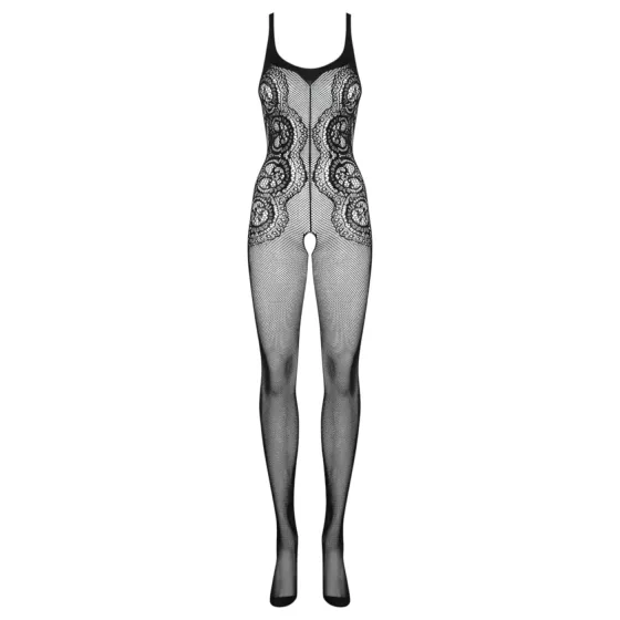 Obsessive G335 - Sheer Open-Net Bodysuit (Black) - S-L