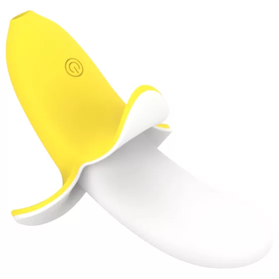 Lonely - rechargeable, waterproof, banana vibrator (yellow-white)