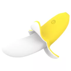   Lonely - rechargeable, waterproof, banana vibrator (yellow-white)