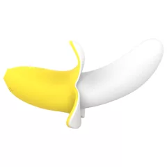   Lonely - rechargeable, waterproof, banana vibrator (yellow-white)
