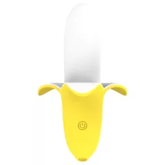   Lonely - rechargeable, waterproof, banana vibrator (yellow-white)