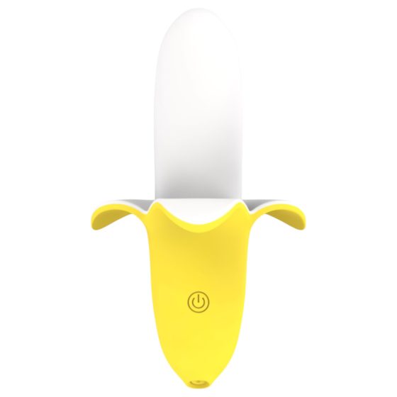 Lonely - rechargeable, waterproof, banana vibrator (yellow-white)