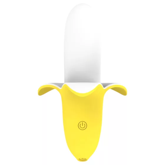 Lonely - rechargeable, waterproof, banana vibrator (yellow-white)