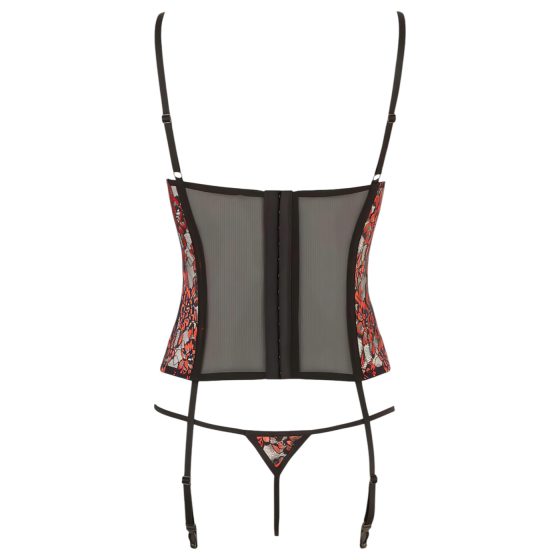 Cottelli - Rose Corset and Thong Set (Red)
