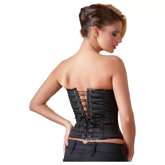 Cottelli - Embroidered Party Corset (Black) - 2XL
