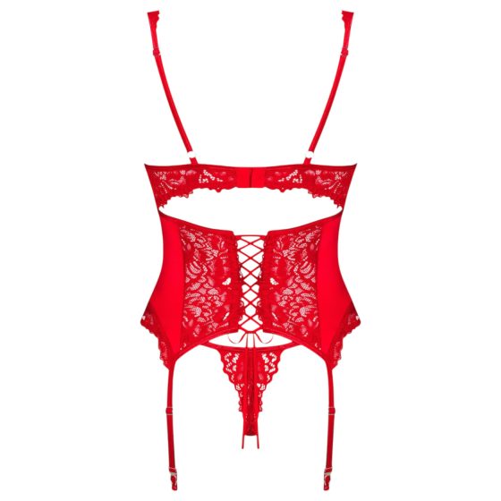 Obsessive Amor Cherris - lace set with garter belt (red)