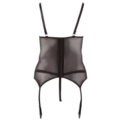   Cottelli - Black Lace Women's Top with Ribbon Detailing - XXXXL