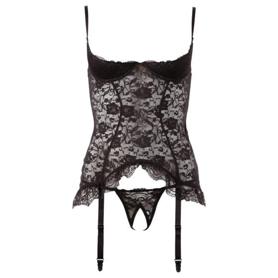 / Cottelli - Lace Ruffle Garter Top (Black)