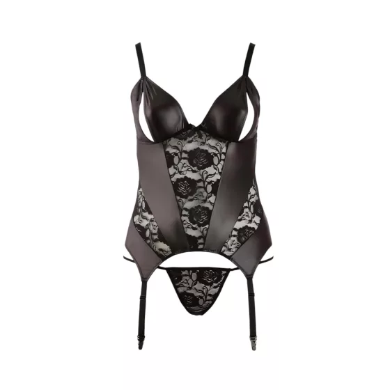 Cottelli - Floral Women's Top, Plus Size (Black) - XXXL