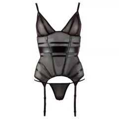 Cottelli - Sleek Striped Sheer Top (Black)