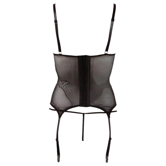 Cottelli - Sleek Striped Sheer Top (Black) - M