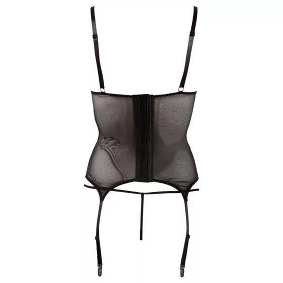 Cottelli - Sleek Striped Sheer Top (Black) - XL