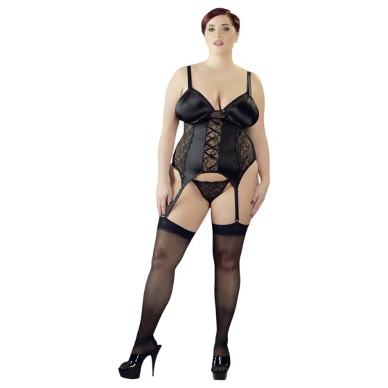 Cottelli Plus Size - Versatile Garter Top (Black)
